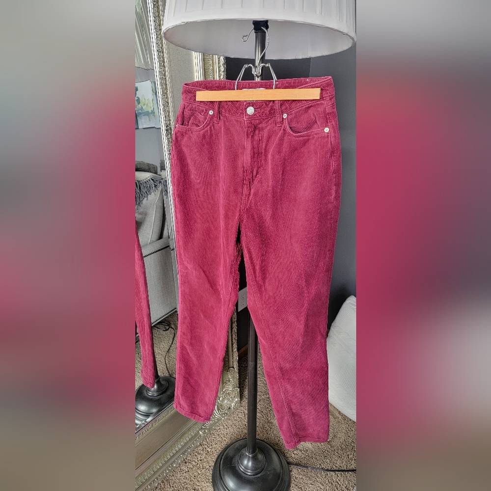 BDG High Rise Mom Corduroy Jeans Maroon
